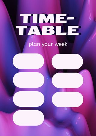 Ontwerpsjabloon van Schedule Planner van Weekly Timetable with Bright Texture