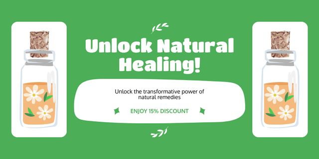 Plantilla de diseño de Natural Healing With Herbal Elixirs At Reduced Costs Twitter 
