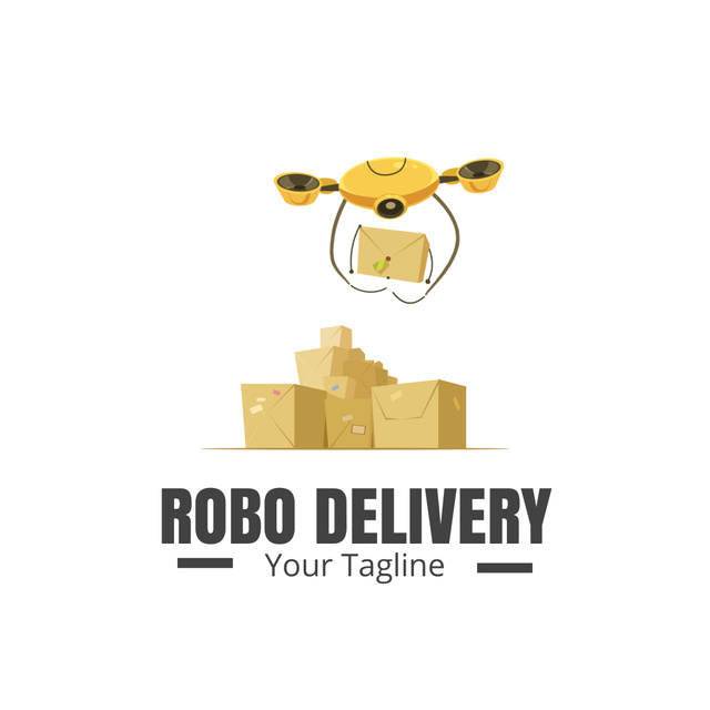 Robo Delivery Services Animated Logo Πρότυπο σχεδίασης
