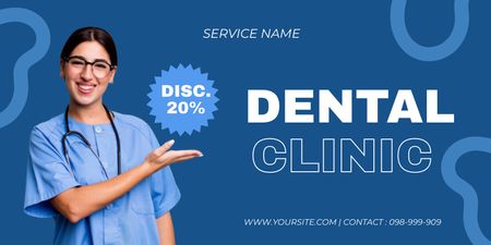 Platilla de diseño Dental Clinic Services Ad with Discount Twitter