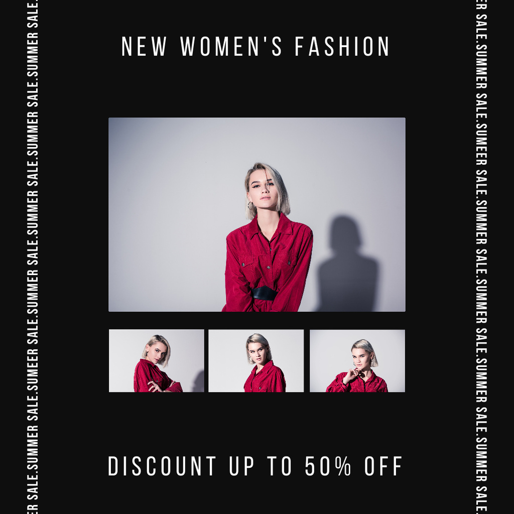 Summer Sale Fashion Collection for Women Instagram Design Template