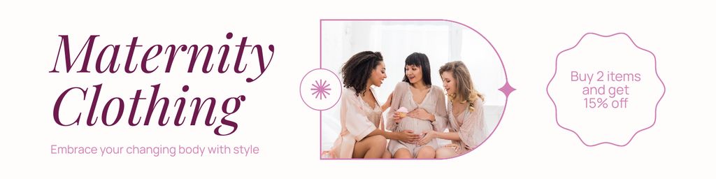 Ontwerpsjabloon van Twitter van Promotional Offer on Maternity Clothes