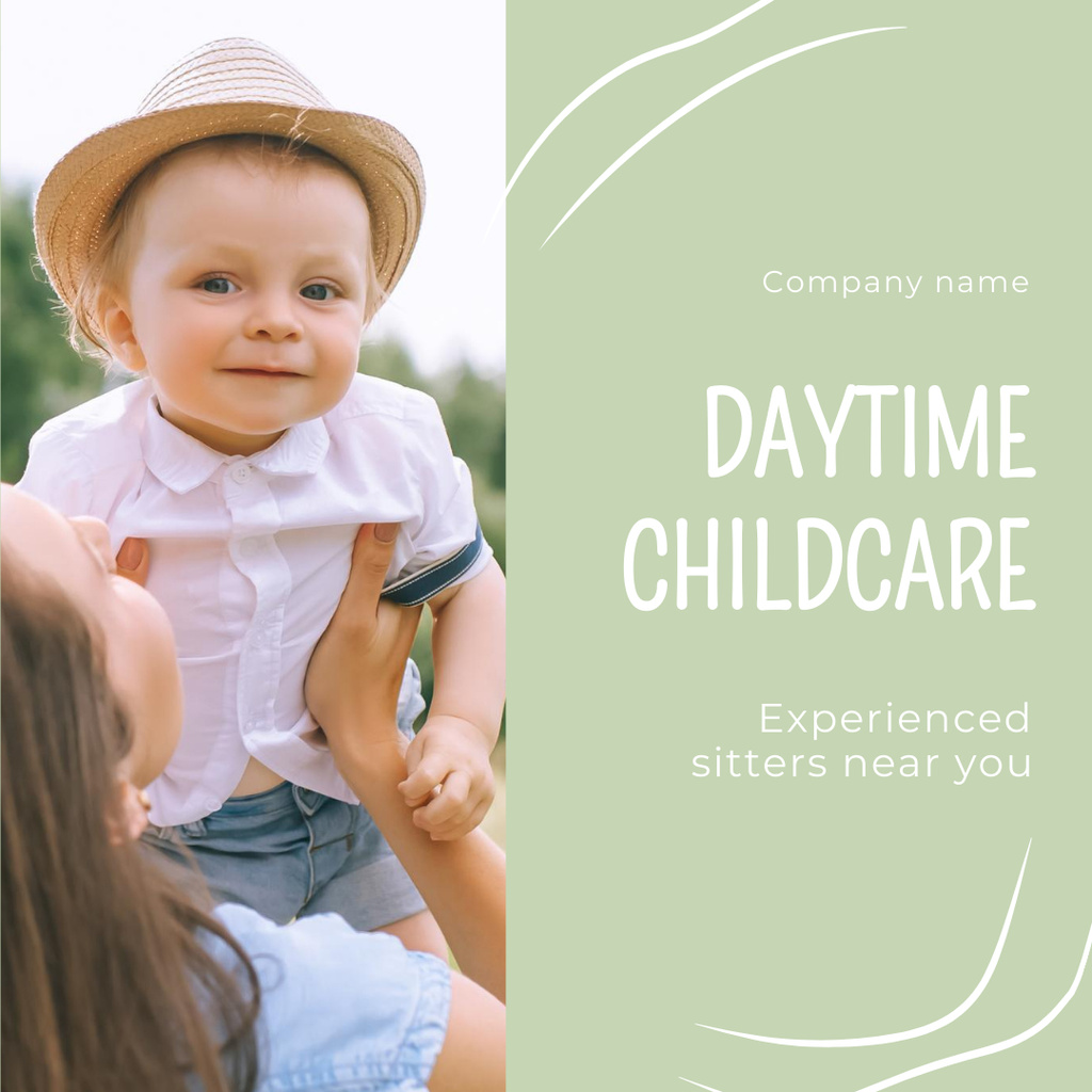 Plantilla de diseño de Daytime Kid Care Service with Little Boy in Hat Instagram 