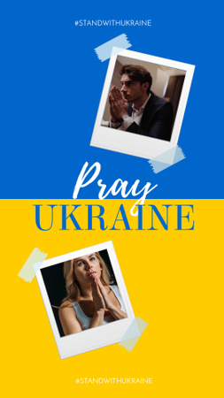 Template di design pray ukraine Instagram Story