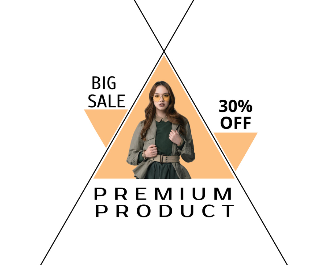 Designvorlage Big Sale of Premium Fashion Product für Facebook
