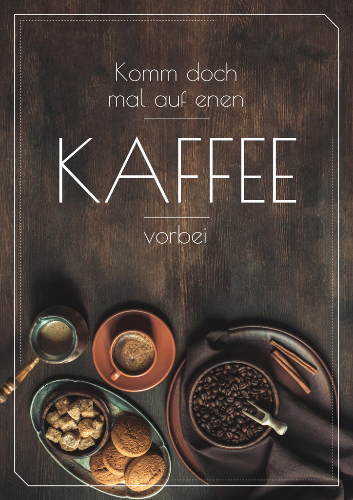 Ontwerpsjabloon van Poster van Coffee Shop Promotion with Coffee and Cookies