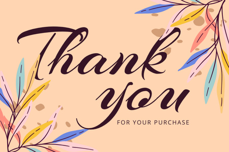 Thankful Phrase with Colored Twigs Postcard 4x6in Design Template
