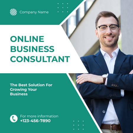 Ad of Online Business Consultant Services LinkedIn post Šablona návrhu