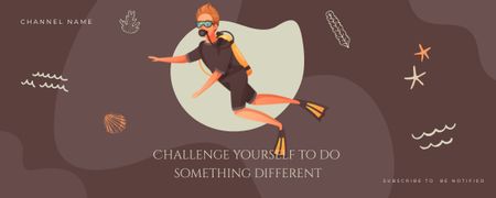 Designvorlage Challenge Yourself in diving für Twitch Profile Banner
