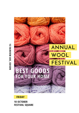 Annual wool festival Annoucement Poster 28x40in Design Template