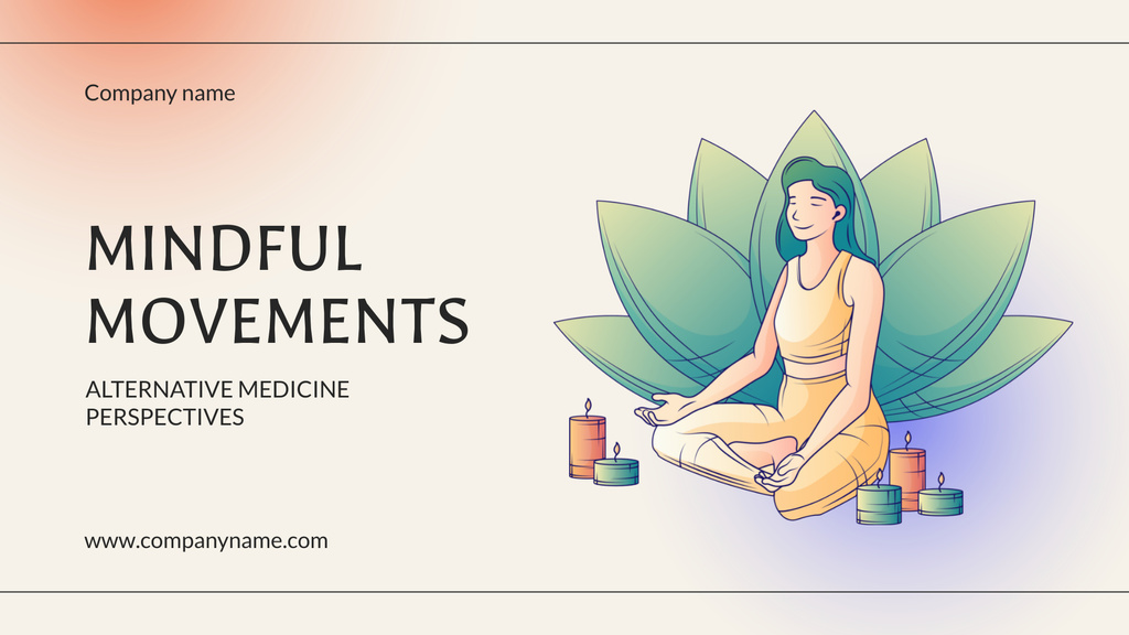 Alternative Medicine With Mindful Movements And Candles Presentation Wide Design Template