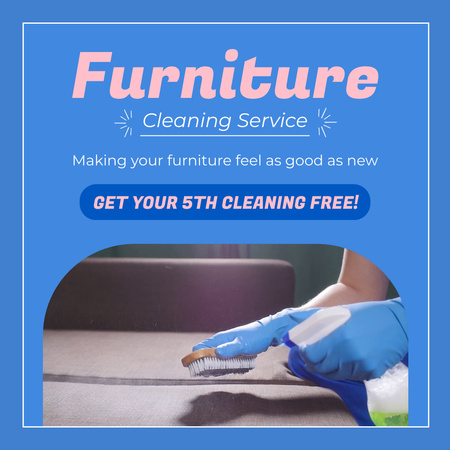 Plantilla de diseño de Furniture Cleaning Service With Loyalty Program Animated Post 