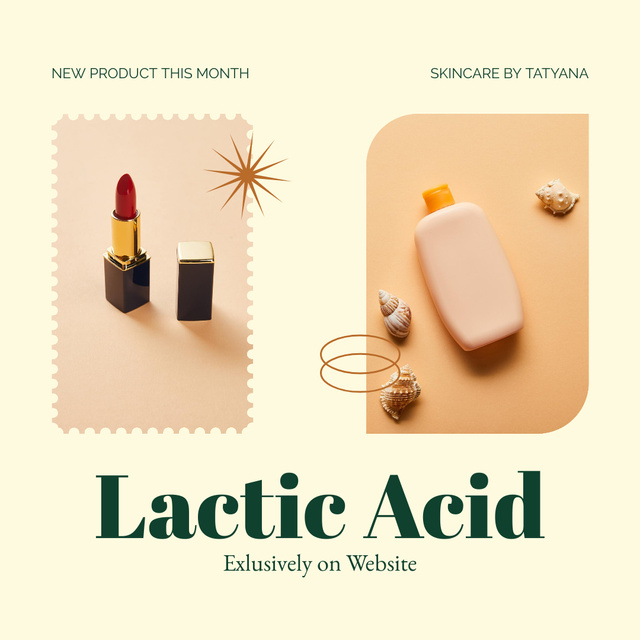 Exclusive Lactic Acid Offer with Lipstick Instagramデザインテンプレート