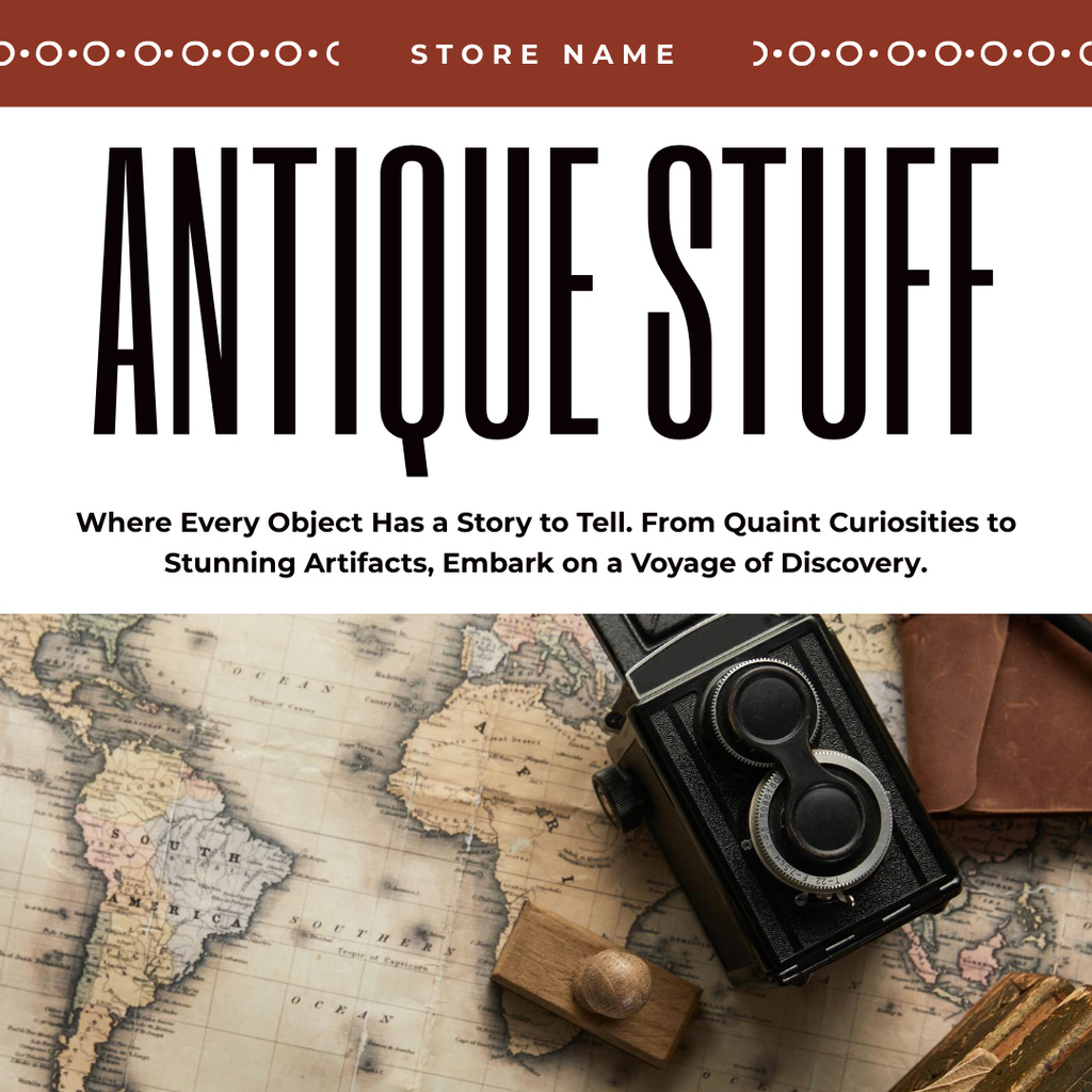 Antique Stuff With Maps Offer In Store Instagramデザインテンプレート