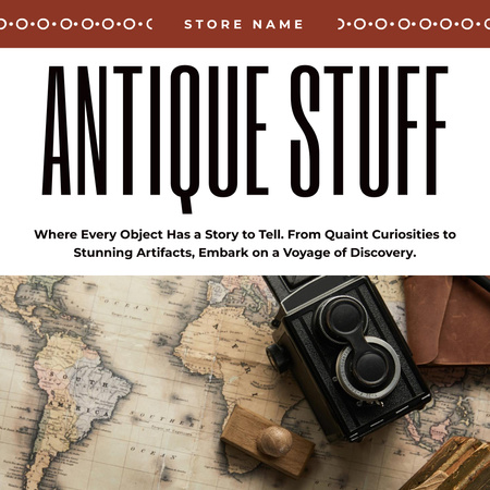 Antique Stuff With Maps Offer In Store Instagram Design Template