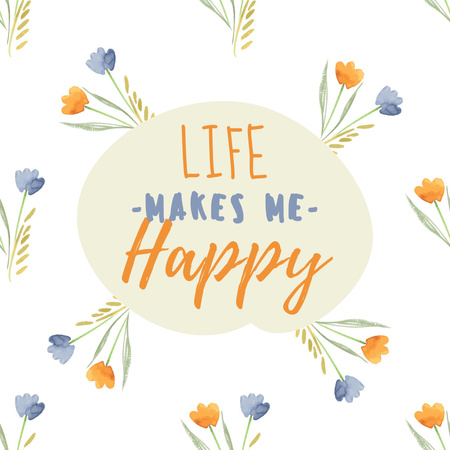 Inspirational Phrase with Flowers Instagram Design Template