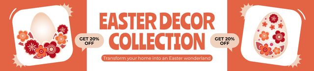Easter Decor Collection Promo with Cute Eggs Ebay Store Billboard Modelo de Design
