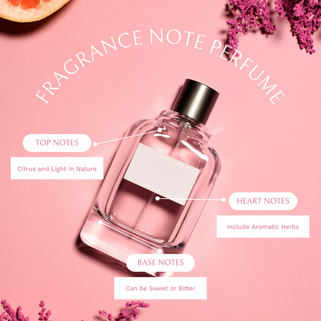 Fragrance Ad with Pink Flowers Instagram Design Template