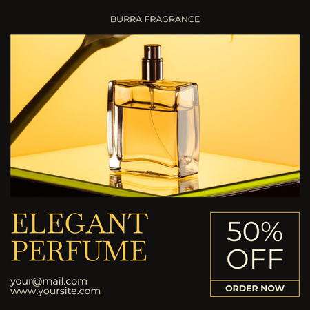 Kedvezmények az elegáns parfümre Instagram AD tervezősablon