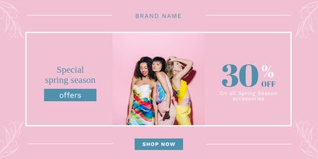 Spring Sale for Stylish Women Twitter Design Template