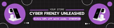 Cyber Monday Frenzy Unleashed Twitter Design Template