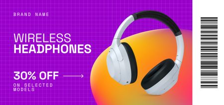 Wireless Headphones Discount Coupon Din Large Design Template