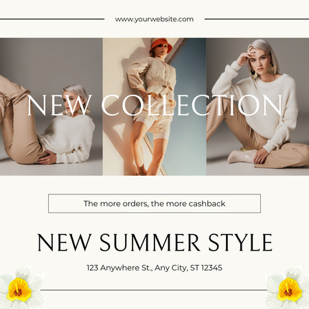 Designvorlage Neue stilvolle Sommerkleidung für Damen für Instagram