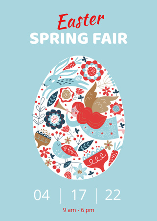 Easter Holiday Spring Fair Announcement Flayer – шаблон для дизайна
