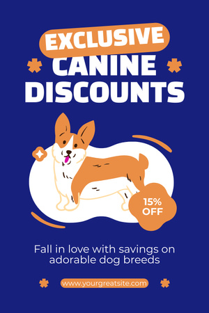Unique Canine Discount And Adorable Corgi Pinterest Design Template