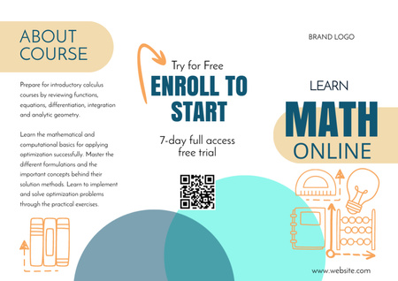 Online matematikai kurzusok kínálata Brochure tervezősablon