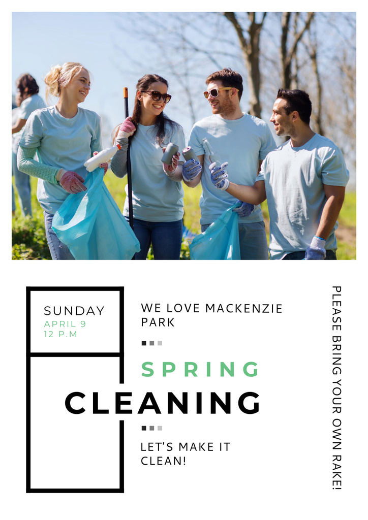 Park Cleaning by Volunteers Poster B2 – шаблон для дизайна