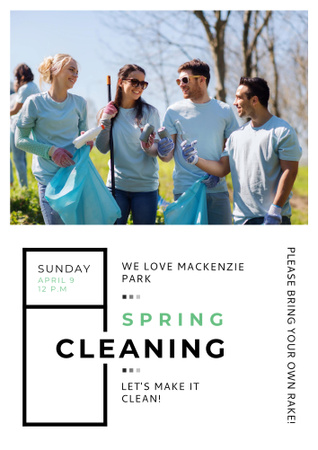 Spring Cleaning in Mackenzie park Poster B2 Šablona návrhu