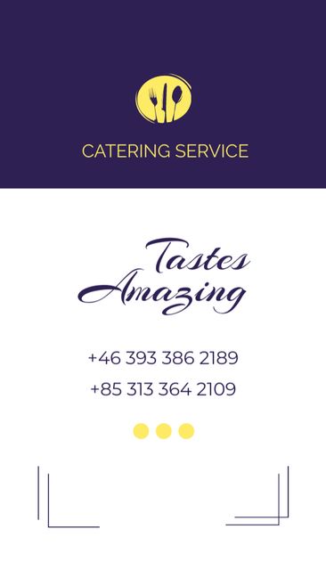 Catering Food Service Offer Business Card US Vertical Tasarım Şablonu