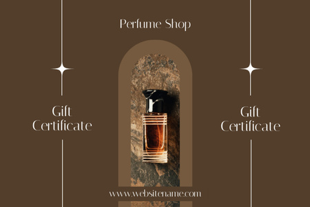 Ontwerpsjabloon van Gift Certificate van Perfume Shop Ad with Elegant Fragrance