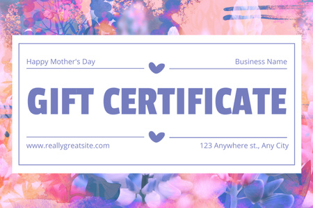 Erikoistarjous äitienpäivänä kirkkaalla kuviolla Gift Certificate Design Template