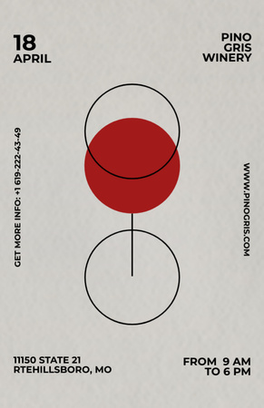 Wine Tasting Announcement With Illustration Invitation 5.5x8.5in Design Template