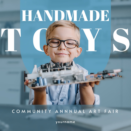 Designvorlage Handmade Toy Offer with Cute Boy für Instagram