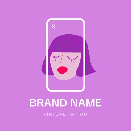 Plantilla de diseño de Anuncio de nueva aplicación móvil con mujer con cabello azul Animated Logo 