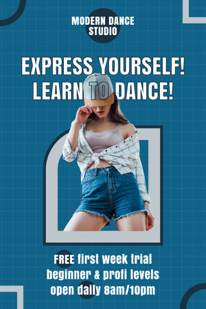 Template di design Motivazione delle lezioni di ballo con la frase Pinterest