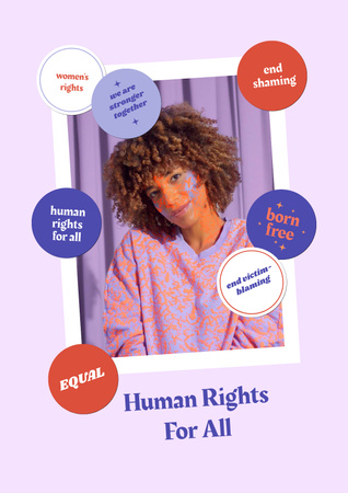 Awareness about Human Rights with Young Girl Poster Design Template