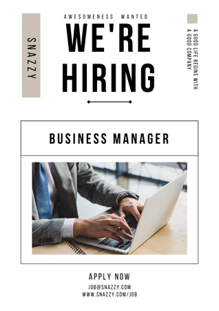 Designvorlage Business Manager Vacancy für Poster
