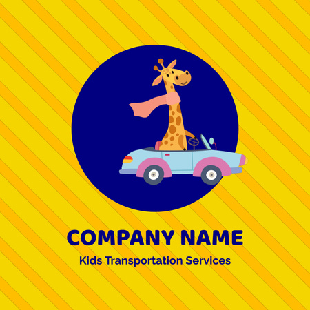 Ontwerpsjabloon van Animated Logo van Kids Transportation Services Company Offer