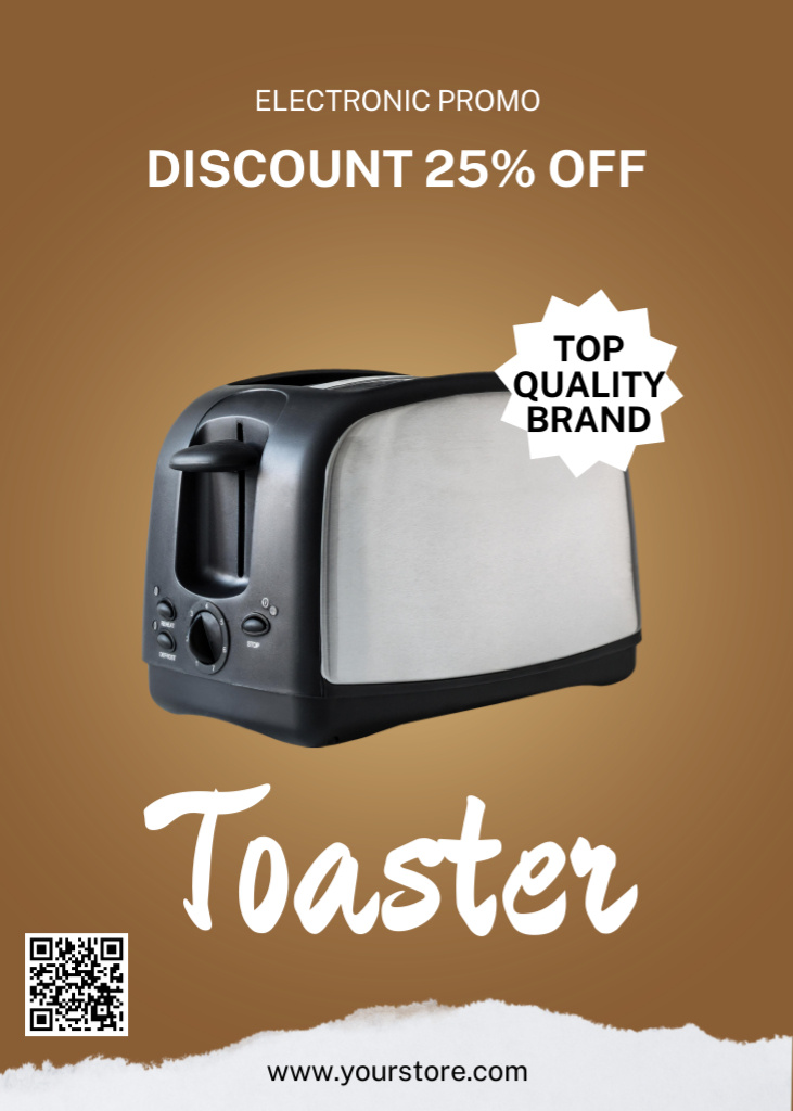 Toasters Discount Brown Flayer Design Template