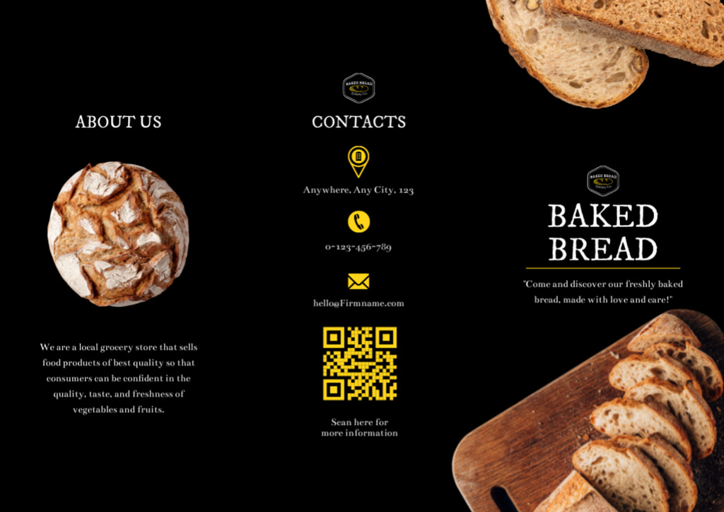 Plantilla de diseño de Fresh Baked Bread Brochure 