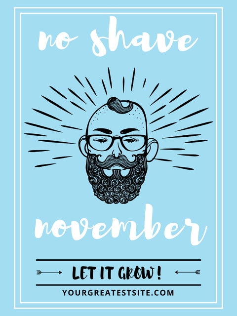 Illustration of Bearded Man Poster US tervezősablon