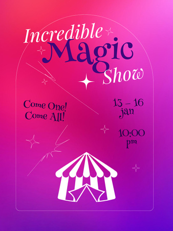 Magic Show Event Announcement Poster US Design Template