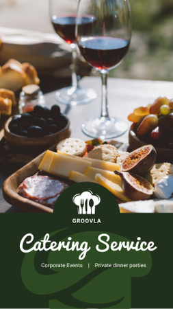 Catering Services Ad Wine and Cheese Plate Instagram Story Design Template