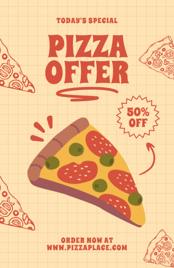 Ontwerpsjabloon van Recipe Card van Today's Pizza Discount Special