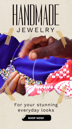 Ručně vyráběné šperky S rokajlem A Ležérní Styl Instagram Video Story Šablona návrhu