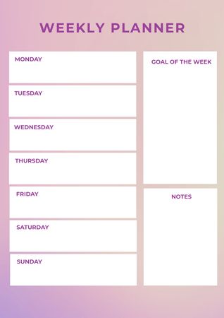Ontwerpsjabloon van Schedule Planner van Weekly Tasks Planner